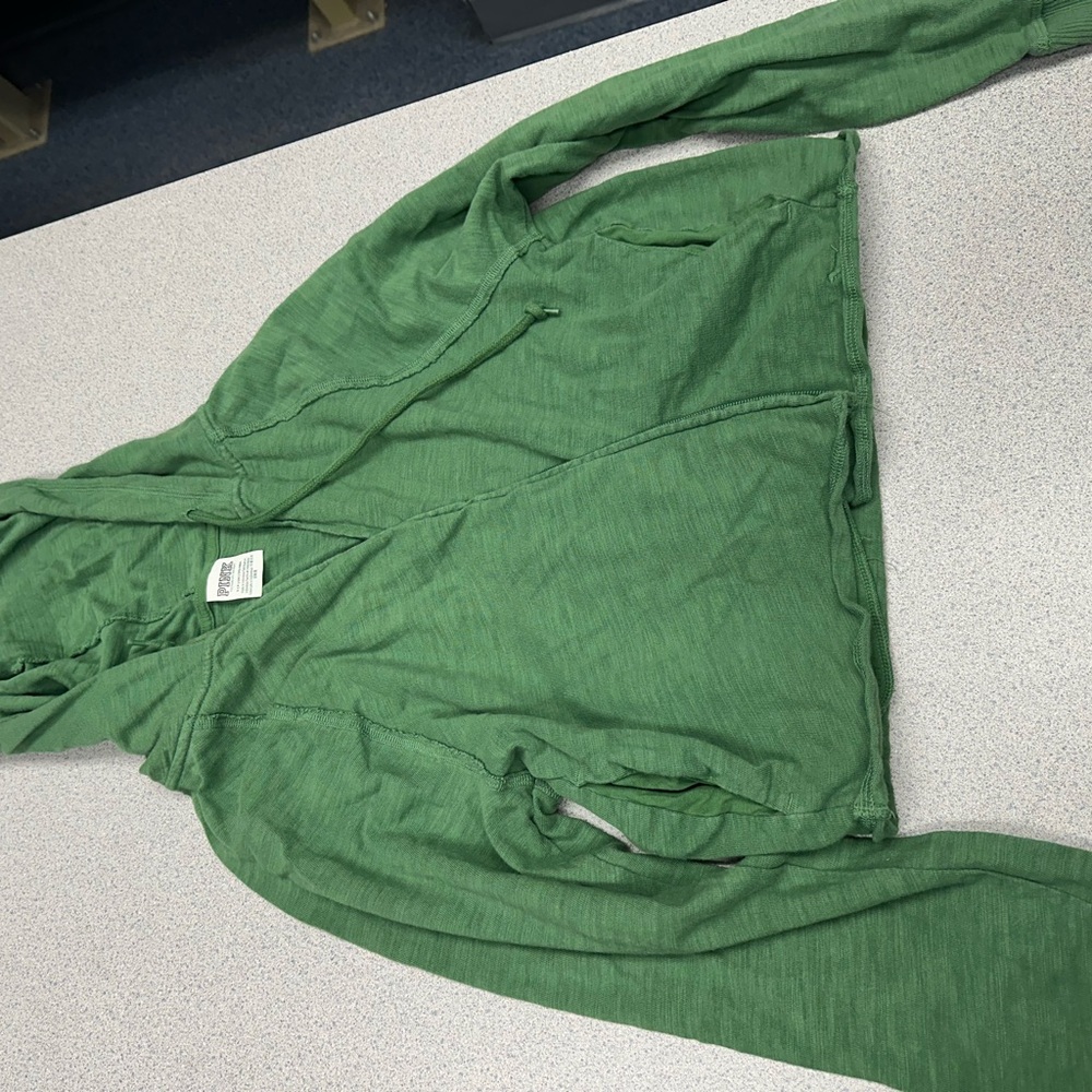 PINK Victoria's Secret Green Zip-Up Hoodie